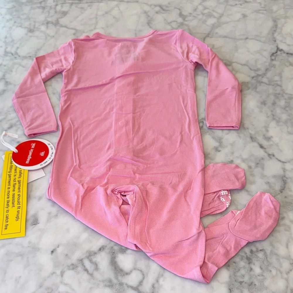 NWT MAGNETIC ME MODAL PINK FOOTIE 12/18M